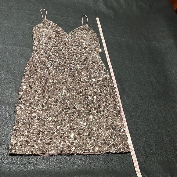 Adrianna Papell Petite Bronze Sequin Evening Dress - Picture 12 of 16
